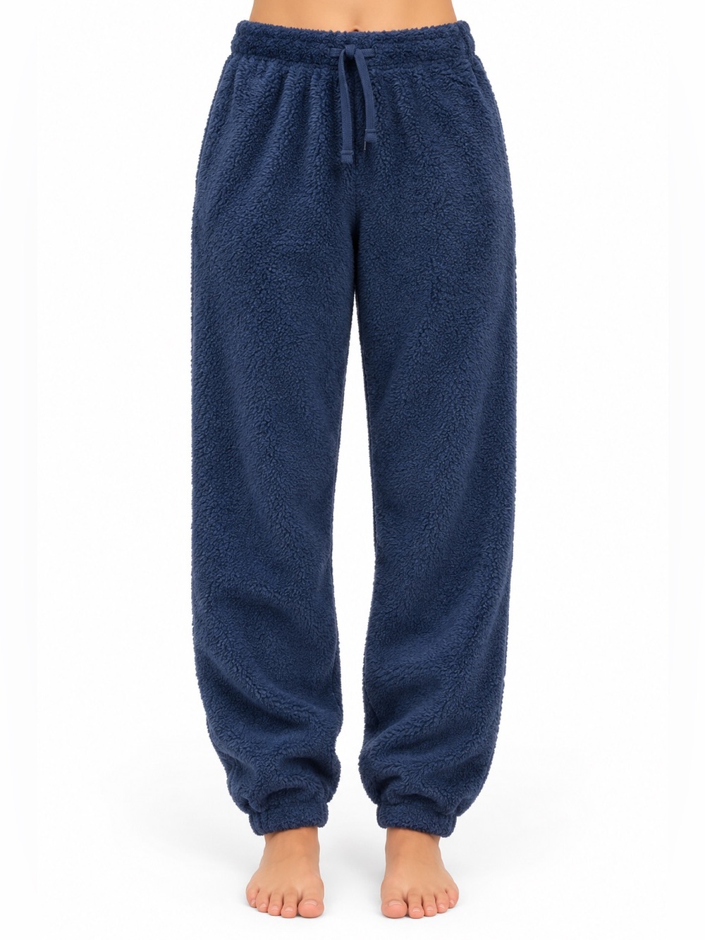 AE High Waisted Sherpa Joggers XL Navy Cozy Fleece Lounge Pants